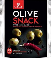 Olive Snack Pitted Green Olives Marinated With Chilli & Black Pepper