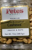Roasted unsalted cashews