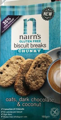 Gluten Free Oats, Dark Chocolate & Coconut Biscuit Breaks Chunky