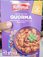 Recipe mix for quorma