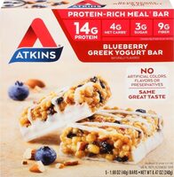 Protein-rich blueberry greek yogurt meal bars