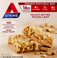 Peanut butter granola protein-rich meal bar