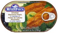 Rugen Fisch, Smoked Mackerel Fillets In Vegetable Oil