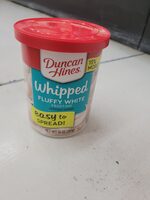 Duncan Hines Whipped frosting fluffy white