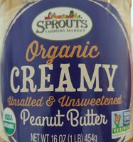 Organic Creamy Unsalted & Unsweetened Peanut Butter