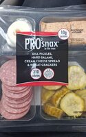 Dill Pickels, Hard Salami, Cream Cheese Spread And Wheat Crackers