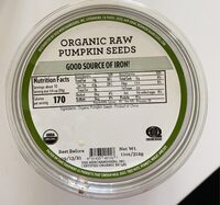 Organic raw pumpkin seeds
