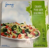 Creamy penne with vegetables