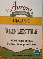 Organic red lentils
