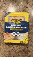 Original Salmon Stackers & Leno chive spread with rice crackers