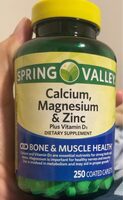 Calcium, Magnesium & Zinc Plus Vitamin D3 Dietary Supplement