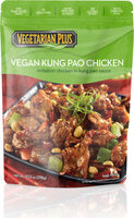Vegetarian plus vegan kung pao chicken