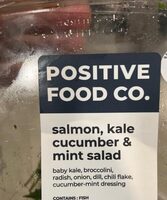 Salmon kale cucumber and mint salad