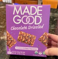 Chocolate Drizzled Confetti Crispy Squares