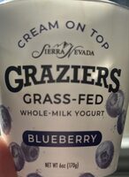 Grass-fed Whole Milk Yogurt Cream on top blueberry on bottom