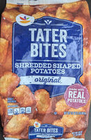 Tater bites, shredded shaped potatoes