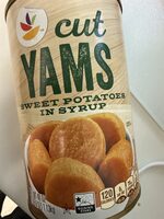 Cut yams sweet potatoes in syrup
