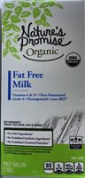 Organic fat free milk
