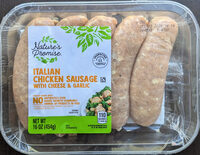 Giant, nature's promise, italian chicken sausage with cheese & garlic