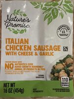 Giant, nature's promise, italian chicken sausage with cheese & garlic