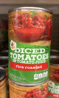 Diced tomatoes in tomato juice, fire roasted