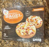 Three cheese bagel snackers