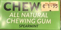 Chewsy Spearmint All Natural Chewing Gum 18G