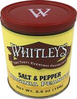 Whitley s salt pepper virginia peanuts ounce tin