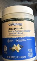 Plant protein vanilla flavored powder blend