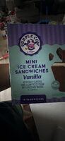 Vanilla light mini ice cream with chocolate wafers sandwiches