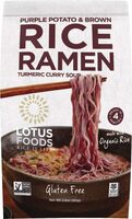 Gourmet purple potato brown rice ramen with vegetable soup