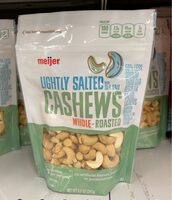 Lightly salted whole roasted cashews with sea salt