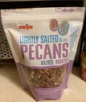 Lightly salted halves roasted pecans with sea salt
