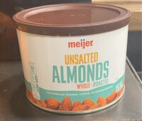 Whole roasted unsalted almonds