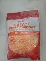 Three state cheddar shredded
