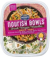 Kohlrabi noodles, kale, carrots, spicy thai sauce & toasted coconut fresh veggie noodles, spicy thai