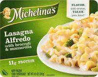 Lasagna alfredo with broccoli & mozzarella