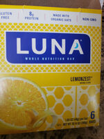 LUNA Whole Nutrition Bar LemonZest Natural Flavor