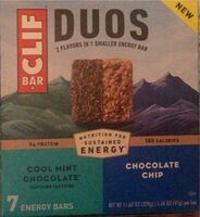 Duos Cool Mint Chocolate & Chocolate Chip Energy Bars