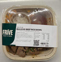 Bulgogi Beef Rice Bowl with Korean red pepper sauce and pickled mooli