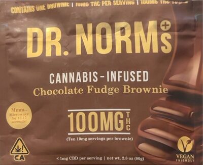 Cannabis-infused chocolate fudge brownie