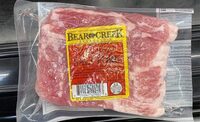Uncooked cured sliced salt pork