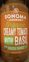 Sonoma Gourmet Organic Creamy Tomato With Basil Pasta Sauce