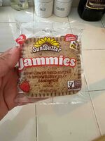 Sunflower seed butter and strawberry jelly sandwich