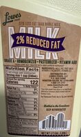 2% Reduced Fat Milk