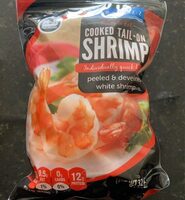Cooked tail on shrimp