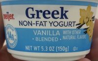 Greek Non-Fat Yogurt Vanilla Blended