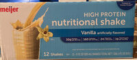 High protein nutritional shake Vanilla artificially flavored