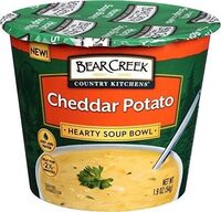 Hearty soup bowl cheddar potato