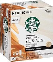 Caramel caffe latte specialty coffee beverage k-cups box
